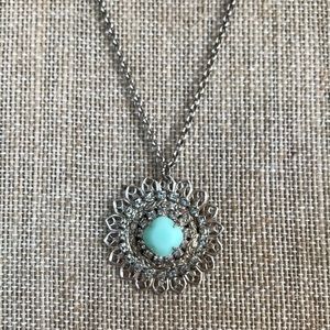 Liz Palacios Seafoam Green Flower Pendant